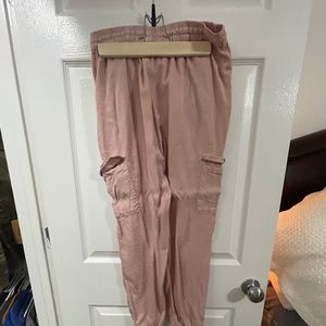 Pink cargo joggers